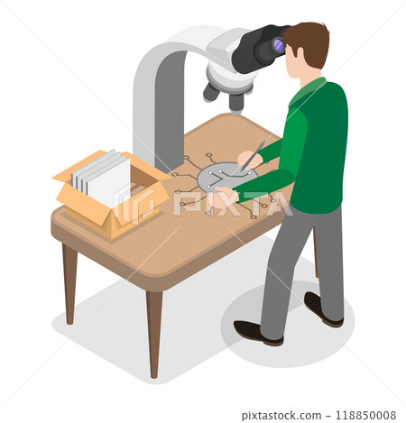 3D Isometric Flat  Illustration of Electronic Devices Manufacturing. Item 3 118850008