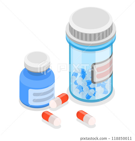 3D Isometric Flat  Set of Illegal Drugs. Item 3 118850011