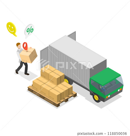 3D Isometric Flat  Illustration of Trading Strategies. Item 5 118850036