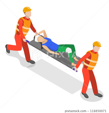 3D Isometric Flat  Set of Rescue Services. Item 2 118850071