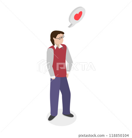 3D Isometric Flat  Illustration of Human Personality Feelings. Item 7 118850104