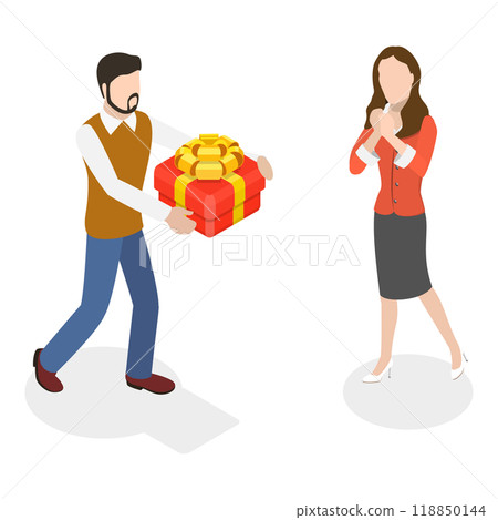 3D Isometric Flat  Illustration of Gratitude And Appreciation. Item 2 118850144