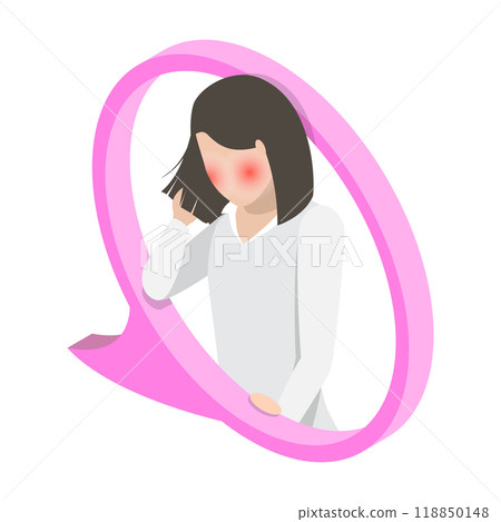 3D Isometric Flat Illustration of Character Faces. Item 2 3D Isometric Flat Illustration of Character Faces. Item 2 118850148