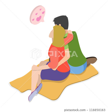 3D Isometric Flat Set of Lovers Couples. Item 6 3D Isometric Flat Set of Lovers Couples. Item 6 118850163