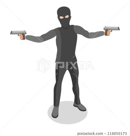 3D Isometric Flat Set of Criminal Set. Item 4 3D Isometric Flat Set of Criminal Set. Item 4 118850173