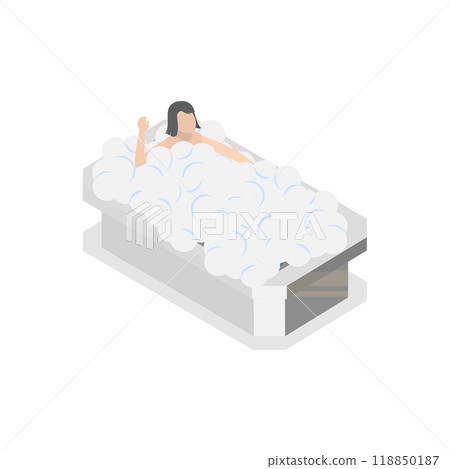 3D Isometric Flat Illustration of Home Skin Care Procedures. Item 3 3D Isometric Flat Illustration of Home Skin Care Procedures. Item 3 118850187