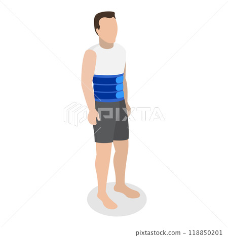 3D Isometric Flat  Illustration of Rehabilitation After Trauma. Item 3 118850201