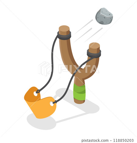 3D Isometric Flat Set of Slingshot Animation Shots. Item 1 3D Isometric Flat Set of Slingshot Animation Shots. Item 1 118850203