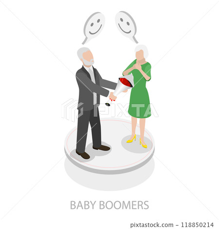 3D Isometric Flat Illustration of Social Generations. Item 5 3D Isometric Flat Illustration of Social Generations. Item 5 118850214