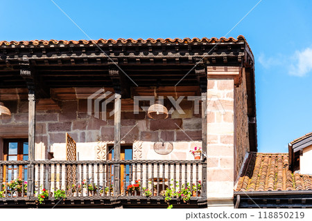 Scenic view of Carmona, a traditional small village in Cantabria Scenic view of Carmona, a traditional small village in Cantabria 118850219