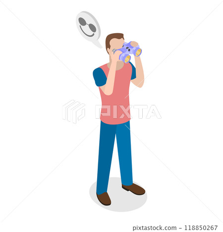3D Isometric Flat  Set of Search for Solution. Item 1 118850267