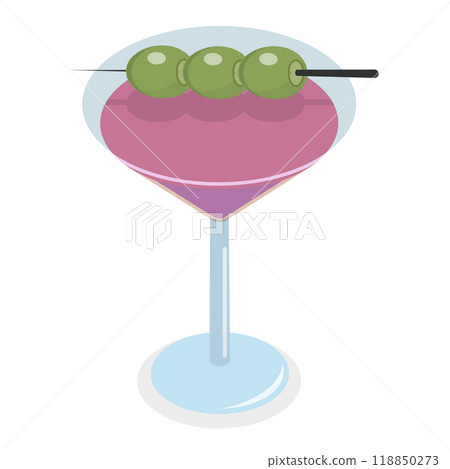 3D Isometric Flat  Set of Cocktails. Item 3 118850273