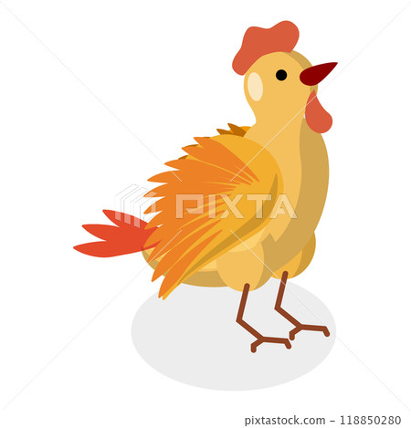 3D Isometric Flat  Set of Chickens. Item 6 118850280
