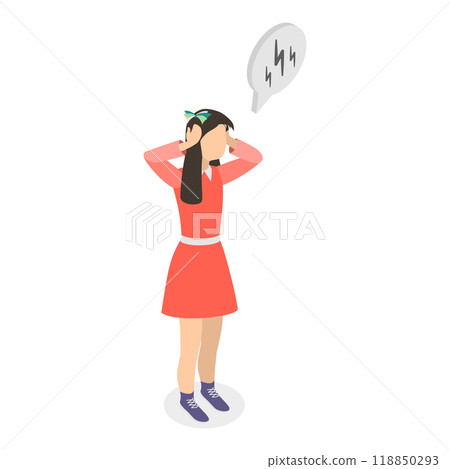 3D Isometric Flat  Illustration of Play Peekaboo. Item 1 118850293