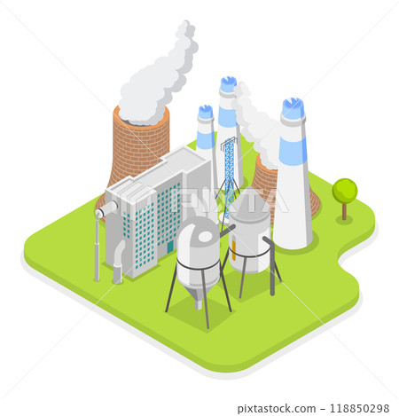3D Isometric Flat Set of Industrial Manufacturing Facilities. Item 1 3D Isometric Flat Set of Industrial Manufacturing Facilities. Item 1 118850298
