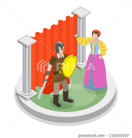 3D Isometric Flat  Illustration of Campus Classes. Item 2 118850307
