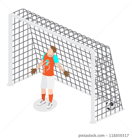 3D Isometric Flat  Set of Goalkeepers. Item 2 118850317