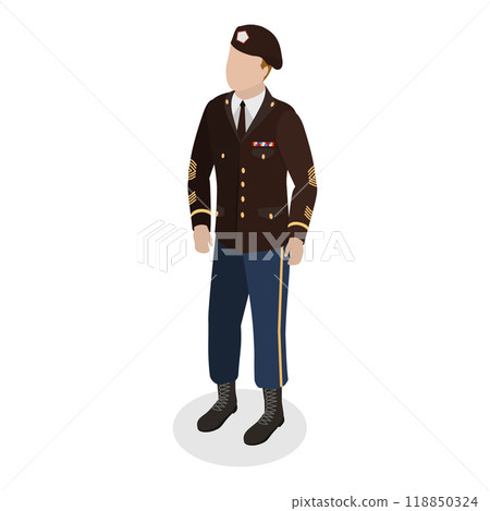 3D Isometric Flat  Set of Military People. Item 1 118850324
