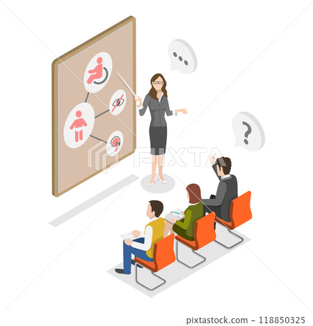 3D Isometric Flat Illustration of Support Kids With Special Needs. Item 2 3D Isometric Flat Illustration of Support Kids With Special Needs. Item 2 118850325