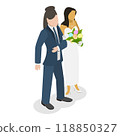 3D Isometric Flat  Illustration of LGBTQ Marriage. Item 1 118850327