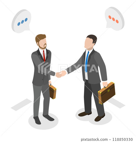 3D Isometric Flat  Illustration of Negotiation. Item 4 118850330