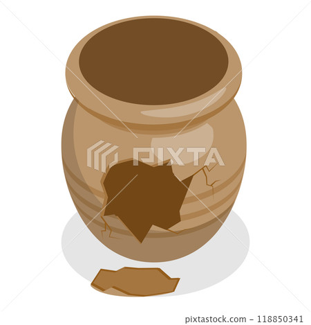 3D Isometric Flat  Set of Antique Pottery. Item 3 118850341