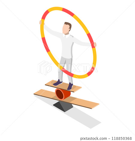 3D Isometric Flat Set of Circus Characters. Item 1 3D Isometric Flat Set of Circus Characters. Item 1 118850368