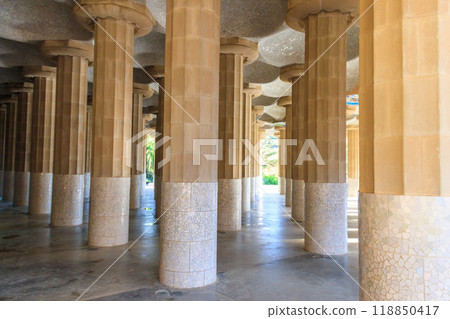 Columns of Hypostyle Room in Barcelona, Spain Columns of Hypostyle Room in Barcelona, Spain 118850417