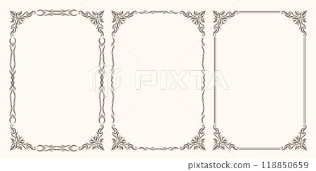 A set of beautiful vector frames with swirls A set of beautiful vector frames with swirls 118850659