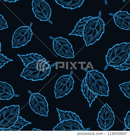 Pattern with mint leaves_ Pattern with mint leaves_ 118850697