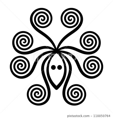 Octopus motif in Minoan Marine style of Ancient Greece. Depiction of an octopus with eight spiral-shaped tentacles. Found on a Mycenaean gold ornament, engraved on a gold disc from about 1350 BC. Octopus motif in Minoan Marine style of Ancient Greece. Depiction of an octopus with eight spiral-shaped tentacles. Found on a Mycenaean gold ornament, engraved on a gold disc from about 1350 BC. 118850764