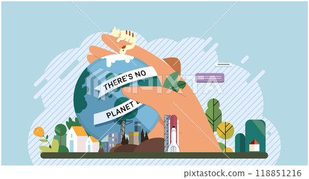 Climate change. Save the planet. Vector illustration Combatting climate change requires collective efforts and innovative solutions Earth pollution adversely impacts ecosystems, wildlife, and humans Climate change. Save the planet. Vector illustration Combatting climate change requires collective efforts and innovative solutions Earth pollution adversely impacts ecosystems, wildlife, and humans 118851216