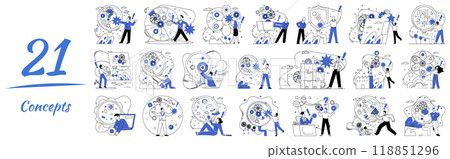 Corporate strategy vector illustration. Professional analysis is compass guiding organizations through labyrinth corporate strategy intricacies Solution-driven aspirations are wings propelling 118851296