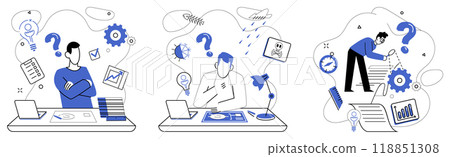 Corporate strategy vector illustration. Success is trophy awarded to organizations crossing finish line corporate strategy excellence Strategic efficiency is secret sauce seasoning recipe 118851308