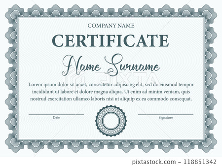Vintage certificate vector template 118851342