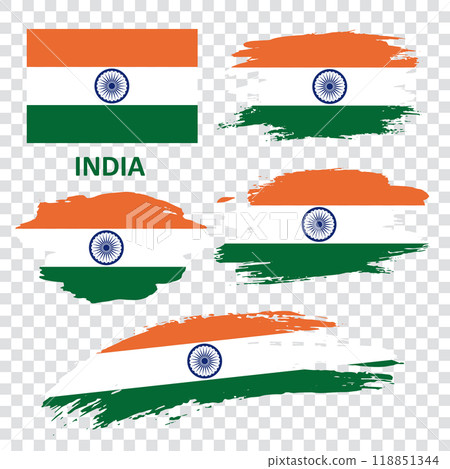 Set of vector flags of India 118851344