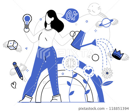 Corporate strategy vector illustration. Development is garden where seeds strategic efficiency blossom into flowers progress Intelligence is guiding star illuminating path to perfection in realm Corporate strategy vector illustration. Development is garden where seeds strategic efficiency blossom into flowers progress Intelligence is guiding star illuminating path to perfection in realm 118851394