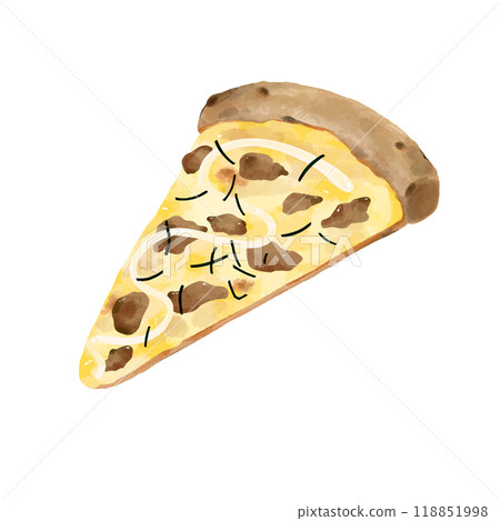 Simple illustration of teriyaki chicken pizza [chicken_mayonnaise_seaweed] one slice 118851998