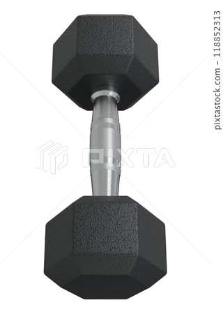 Blank Hex Dumbbell, weightlifting gym equipment top view Blank Hex Dumbbell, weightlifting gym equipment top view 118852313