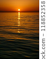 Red sunset over the Red Sea off the coast of Egypt 118852358