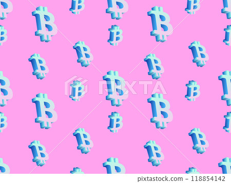 Seamless pattern with bitcoin symbol in 3D style. Gradient bitcoin symbol in isometric style. Cryptocurrency, crypto trading. Design for wallpapers, covers, wrappers and banners. Vector illustration Seamless pattern with bitcoin symbol in 3D style. Gradient bitcoin symbol in isometric style. Cryptocurrency, crypto trading. Design for wallpapers, covers, wrappers and banners. Vector illustration 118854142