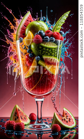 Fresh cocktail with fruits and tropical juice 118854359