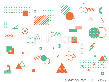 Green and orange geometric shapes Green and orange geometric shapes 118854427