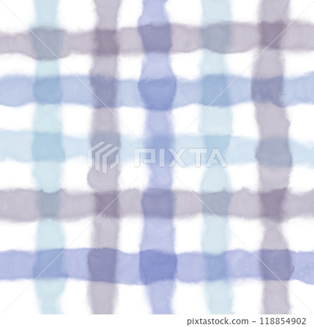 Blue Purple Gray Gingham Check Hand Drawn Pattern Background Overlay 118854902