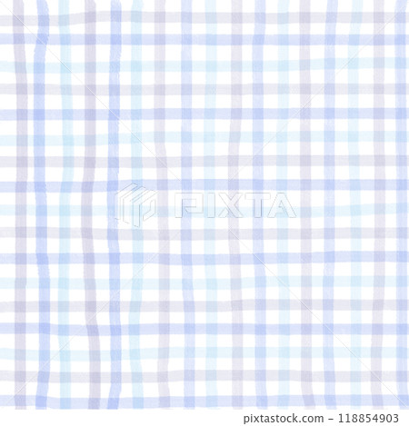 Blue Purple Gray Gingham Check Hand Drawn Pattern Background Overlay 118854903