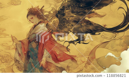 神奇的女人與神秘的黑鳥-日式奇幻藝術 神奇的女人與神秘的黑鳥-日式奇幻藝術 118856821