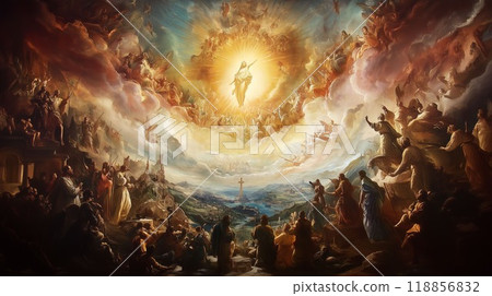 The Last Judgement - Light Rising in the Sky and the Gathering of the Gods Religious Art 118856832