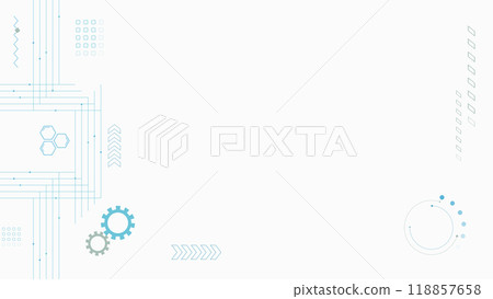 Abstract illustrations of technology, IT, electronic circuits, medical care, etc. White background Abstract illustrations of technology, IT, electronic circuits, medical care, etc. White background 118857658