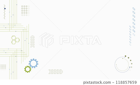 Abstract illustrations of technology, IT, electronic circuits, medical care, etc. White background 118857659