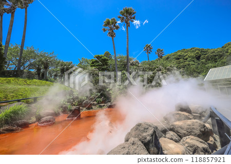 Chinoike Jigoku at the Umi Jigoku, japan May 16 2024 118857921